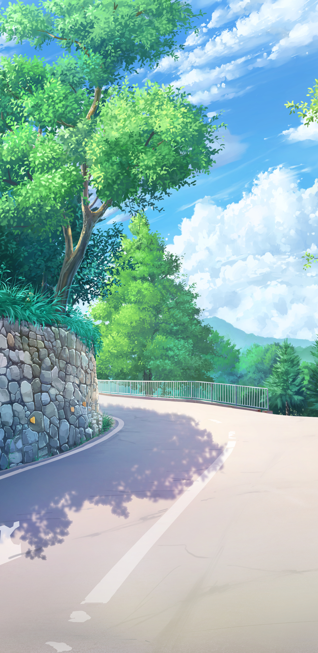 Anime Road Phone Wallpaper by Promasicの猫头鹰