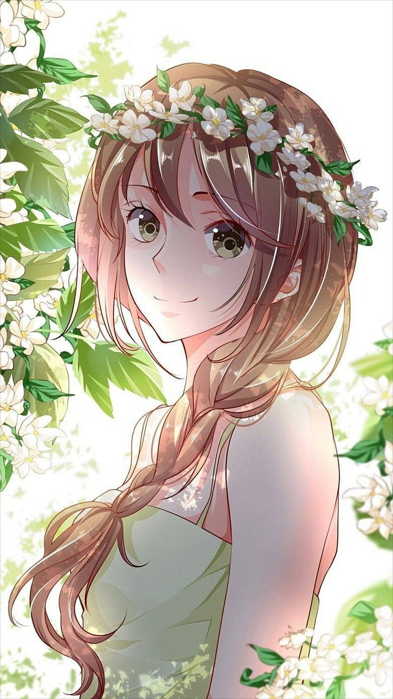 Download Green Themed Anime Girl Phone Wallpaper