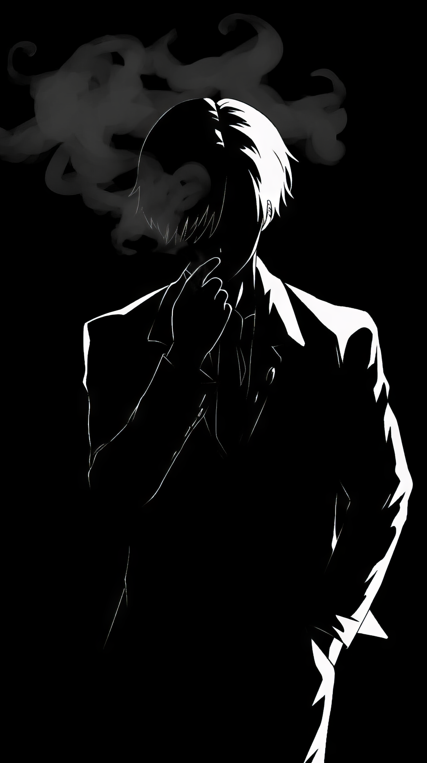 Sanji Black & White Phone Wallpaper
