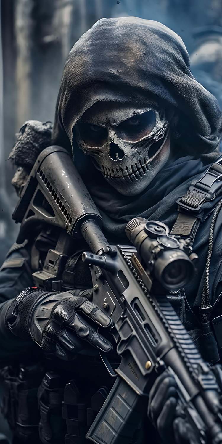 Ghost Soldier Army iPhone Wallpaper 4K
