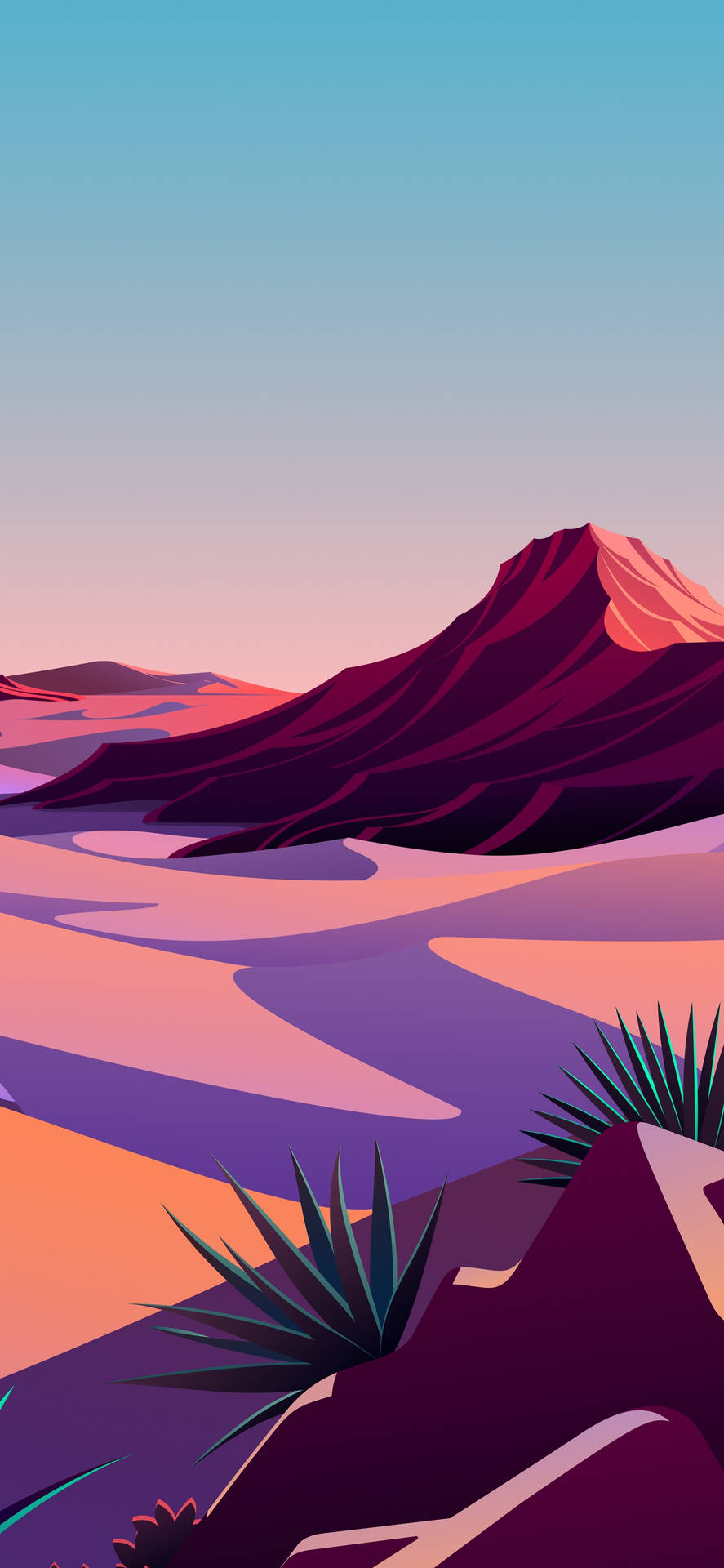 Download Desert Vector Art iPhone 12 Wallpaper
