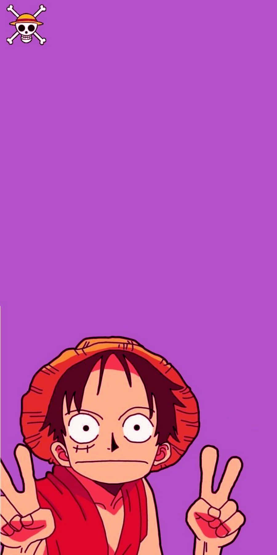 Download Peace Sign By One Piece Luffy Phone Wallpaper