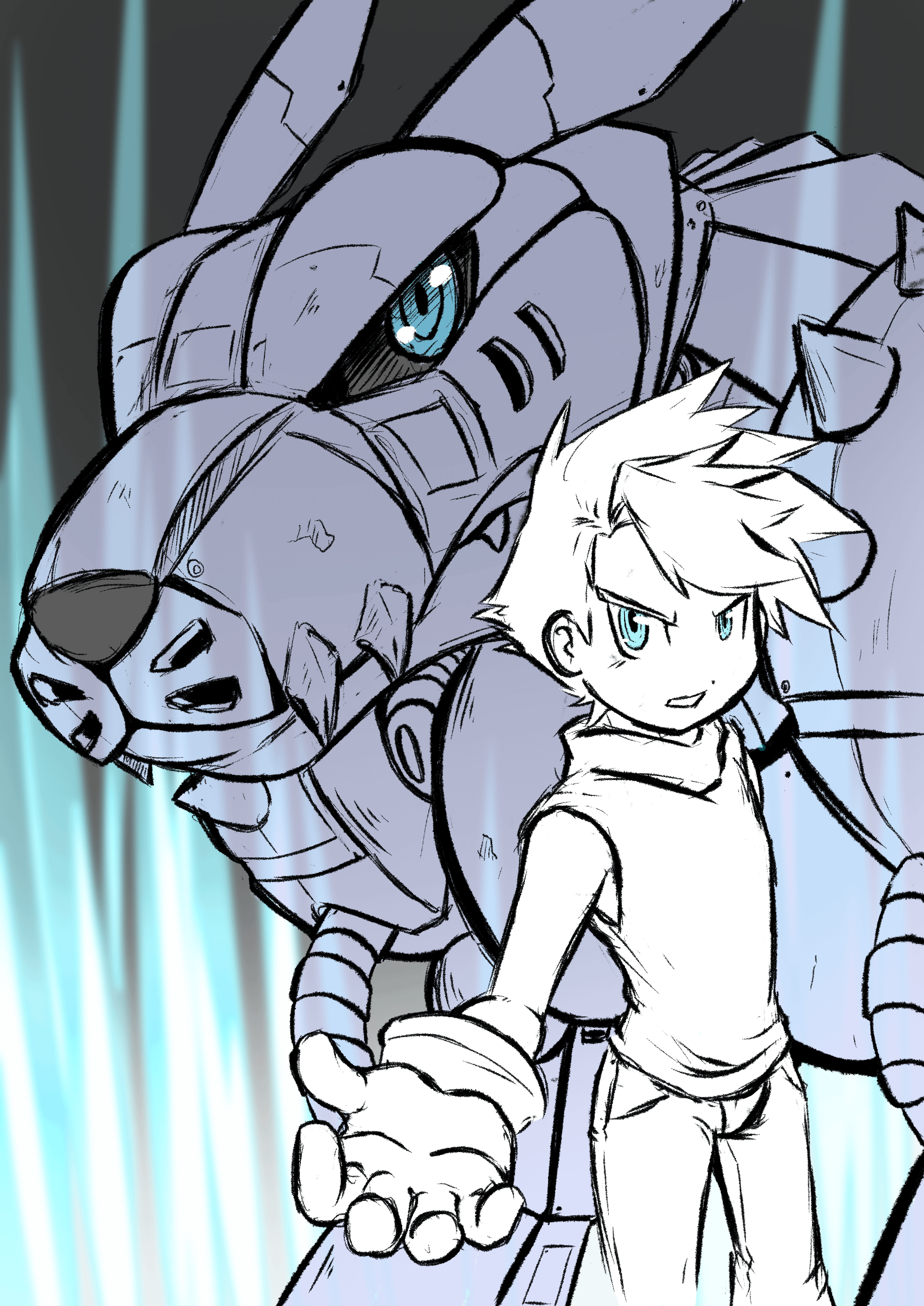 OC WIP sketch of the friendship duo! Done in Procreate