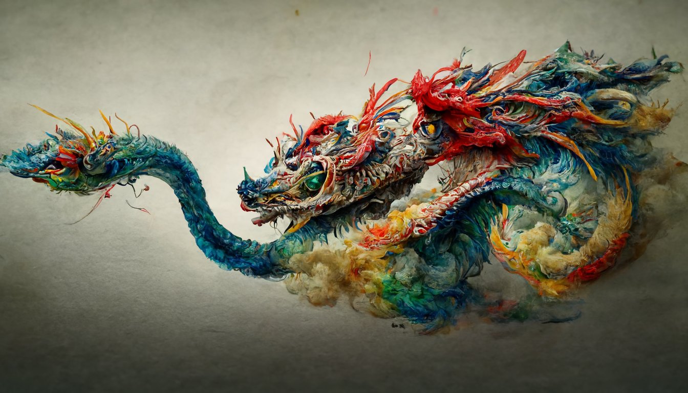 prompthunt: very detailed Japanese water color of a traditional Chinese dragon, very realistic, 8k, digital render, surreal and epic