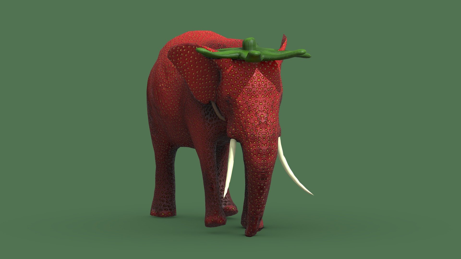 The Strawberry Elephant Free 3D model by Mora [b66f23b]