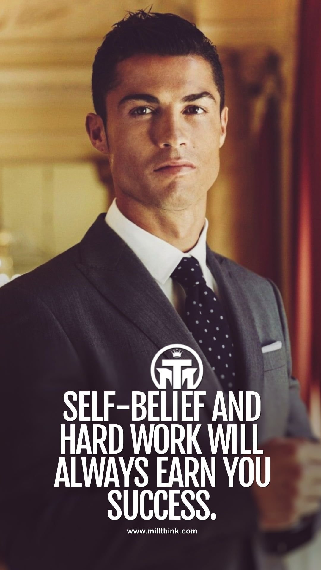Self Belief And Hard Work Ronaldo Wallpaper Download