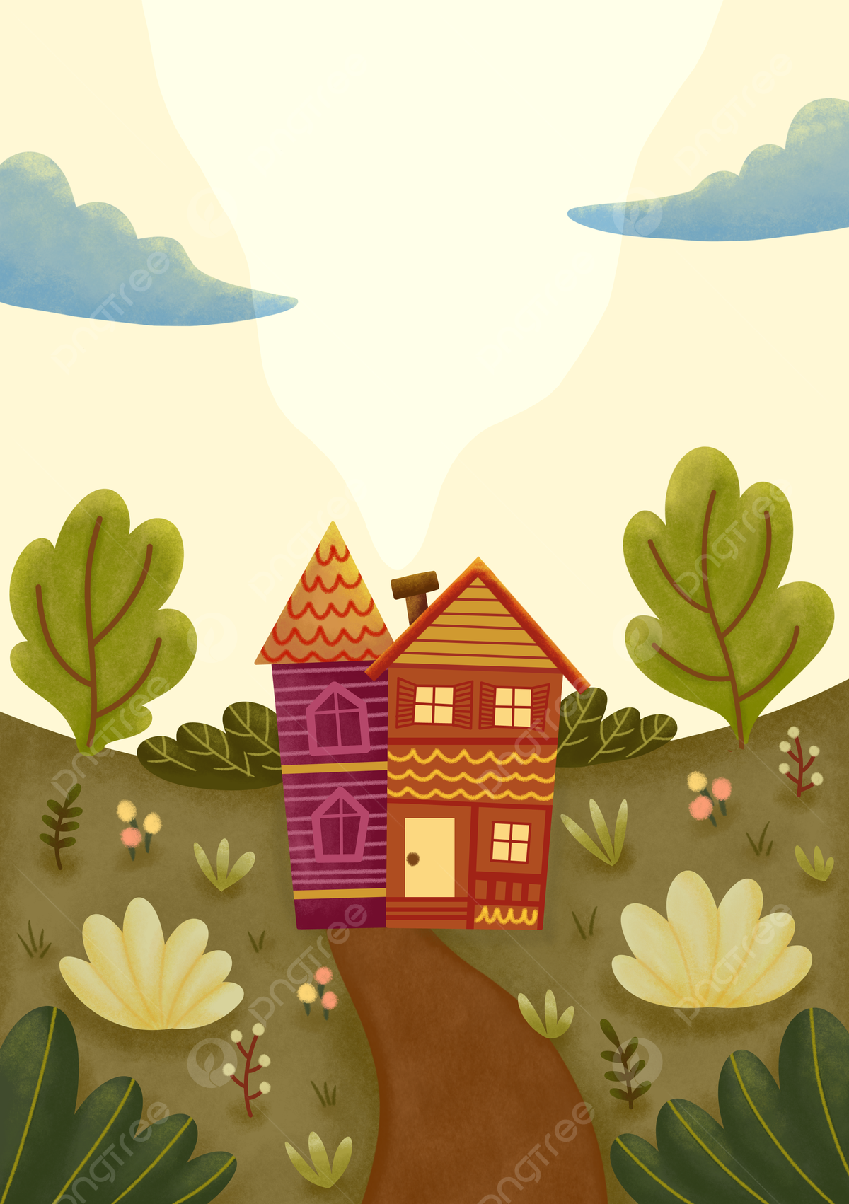 Cozy House In The Afternoon Background Wallpaper Image For Free Download