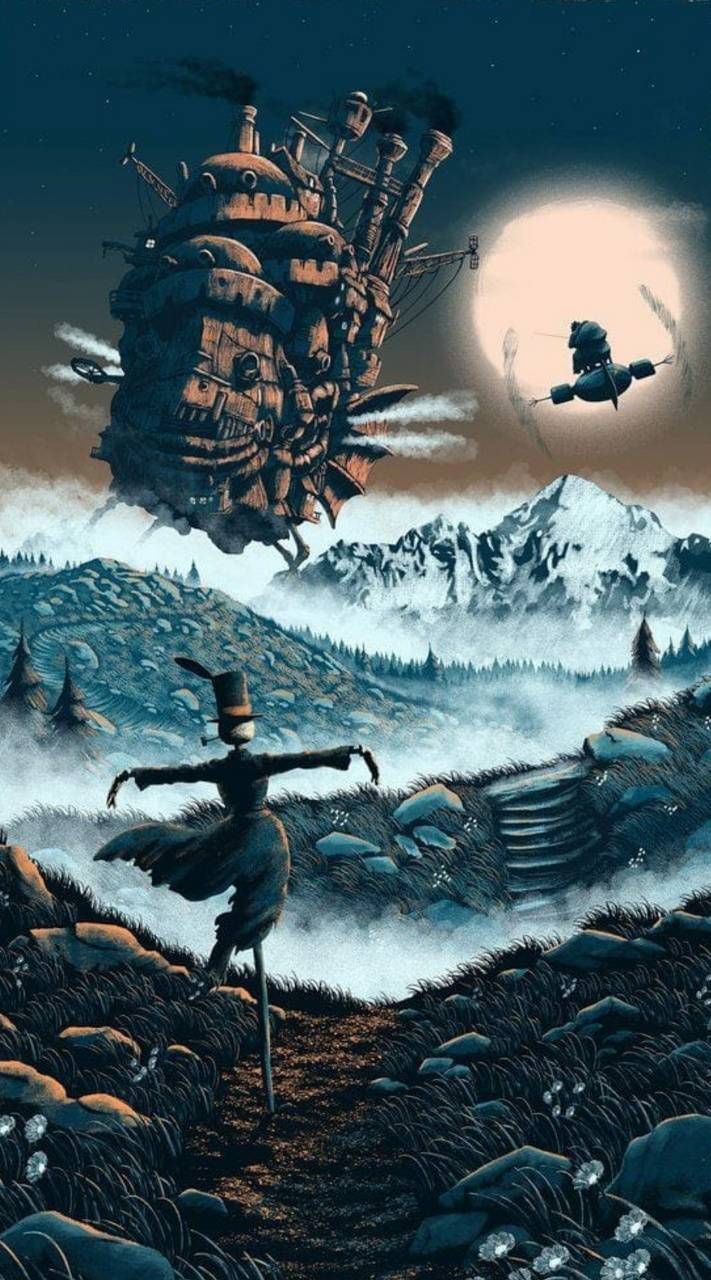 Howls Moving Castle wallpaper by SweetLanaz. Art studio ghibli, Studio ghibli films, Illustration de paysage