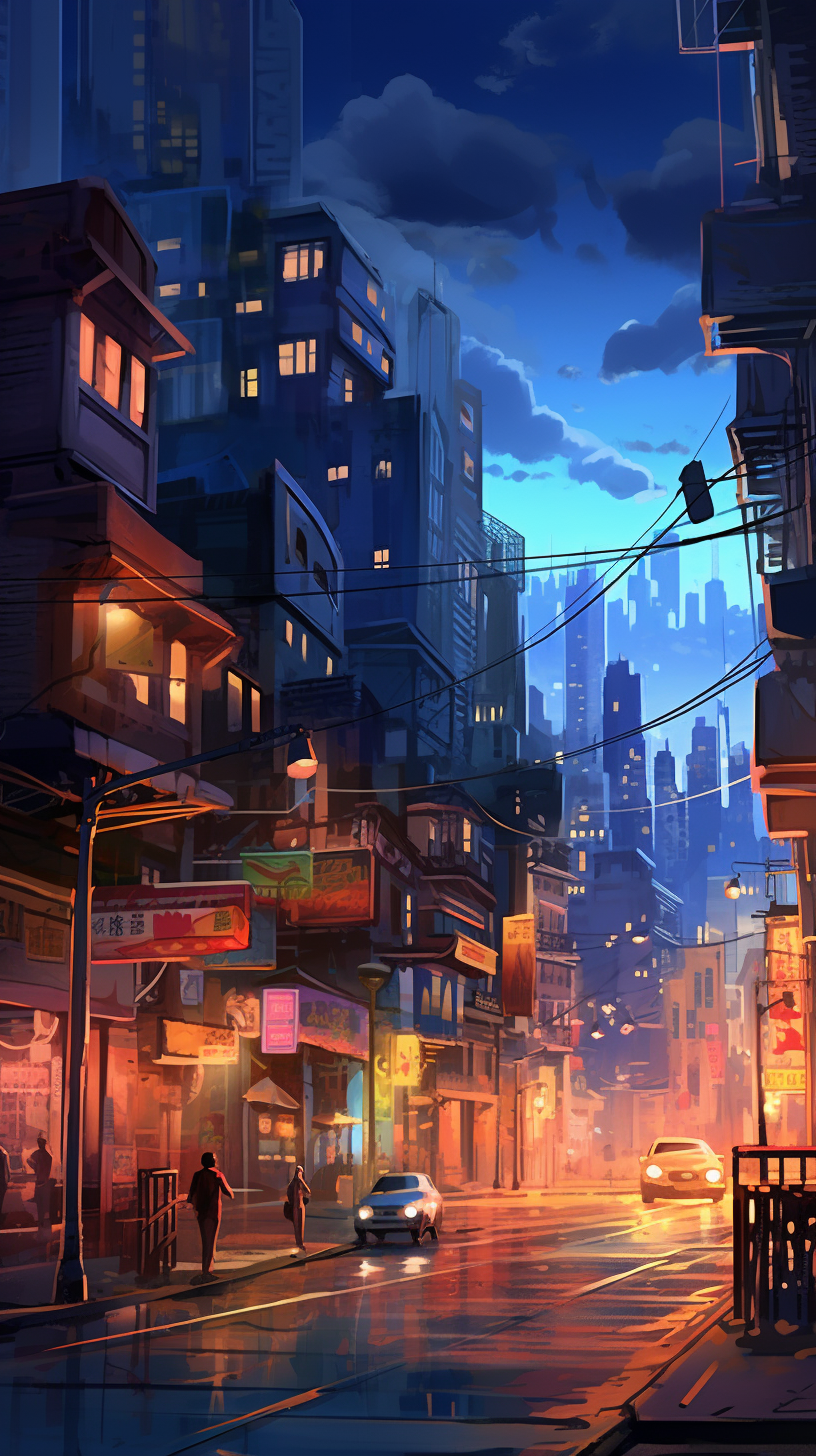 Urban Nightlife Manhwa Wallpaper Anime Manga Art