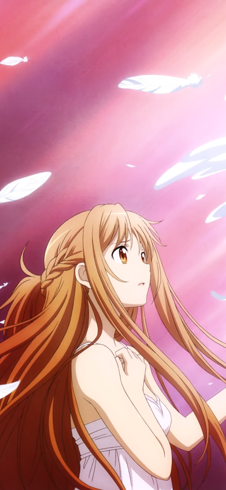 Mobile wallpaper: Anime, Sword Art Online, Long Hair, Brown Hair, White Dress, Asuna Yuuki, Sword Art Online Ii, 1155786 download the picture for free