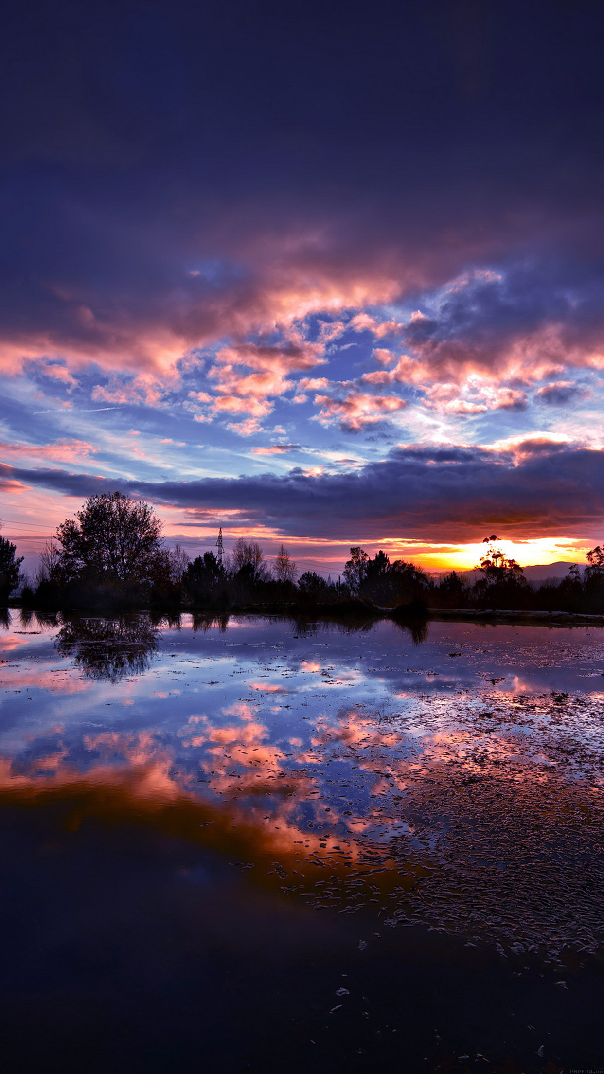 Sunset Lake Night Blue Dark Nature