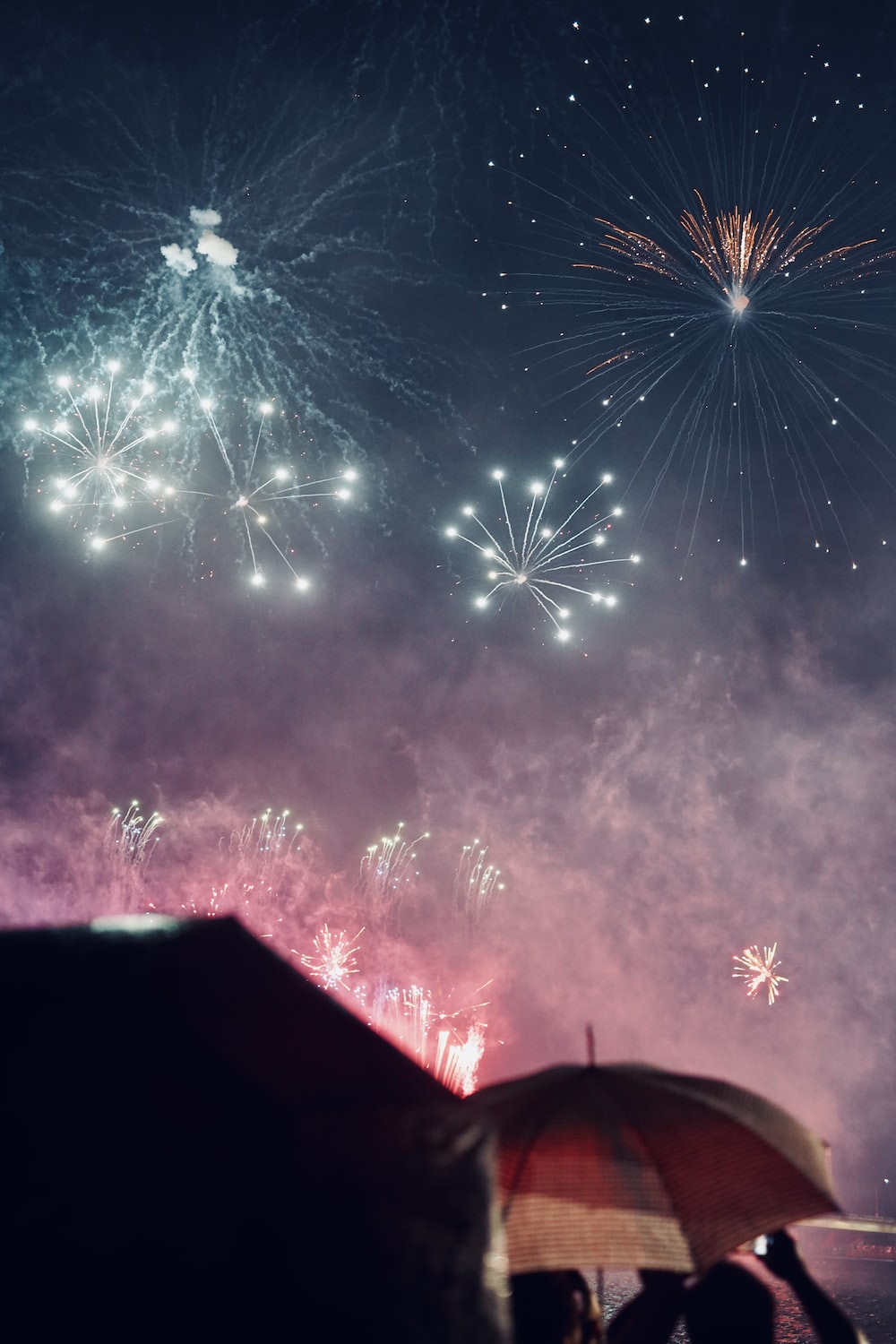 Fireworks show at night photo