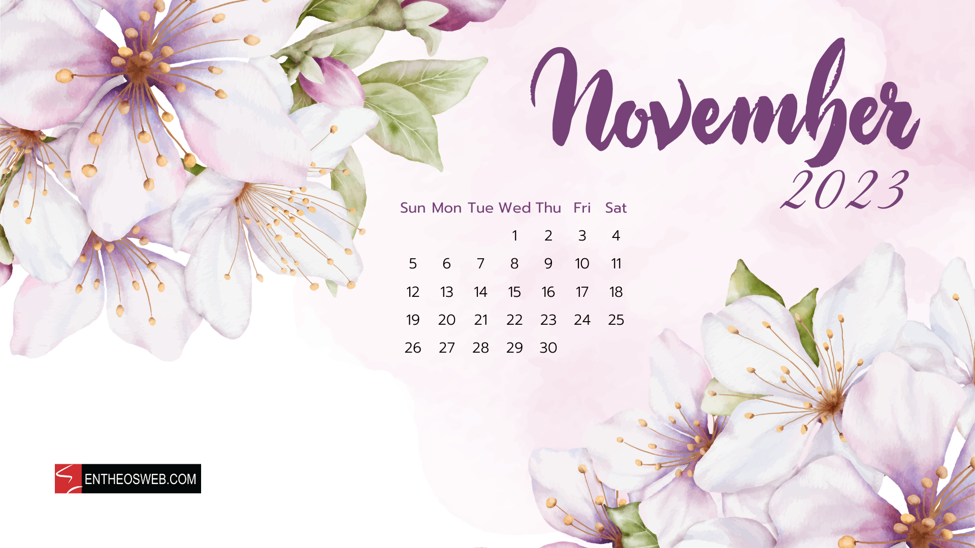November 2023 Calendar Desktop Wallpapers