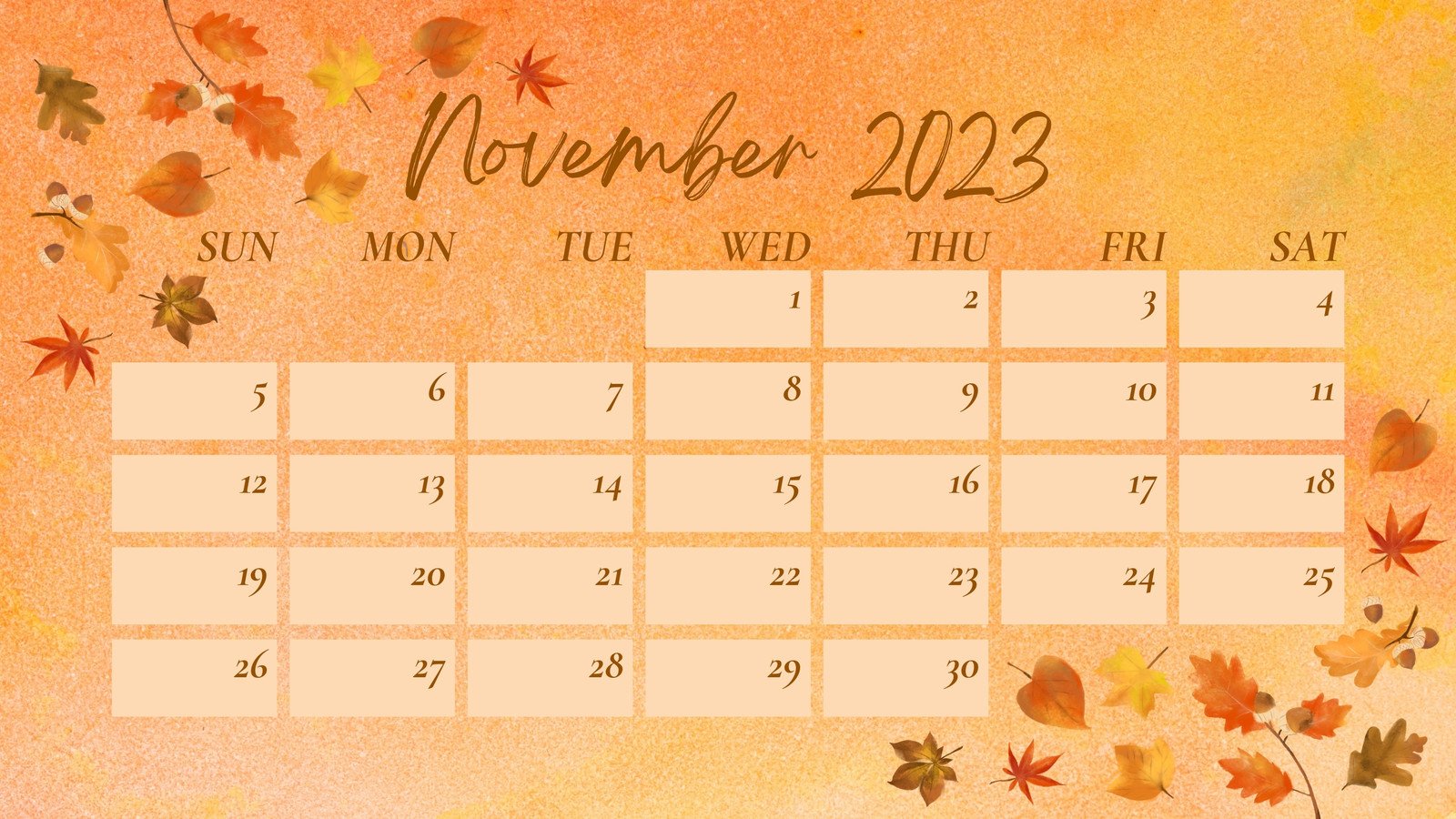Free and customizable november templates