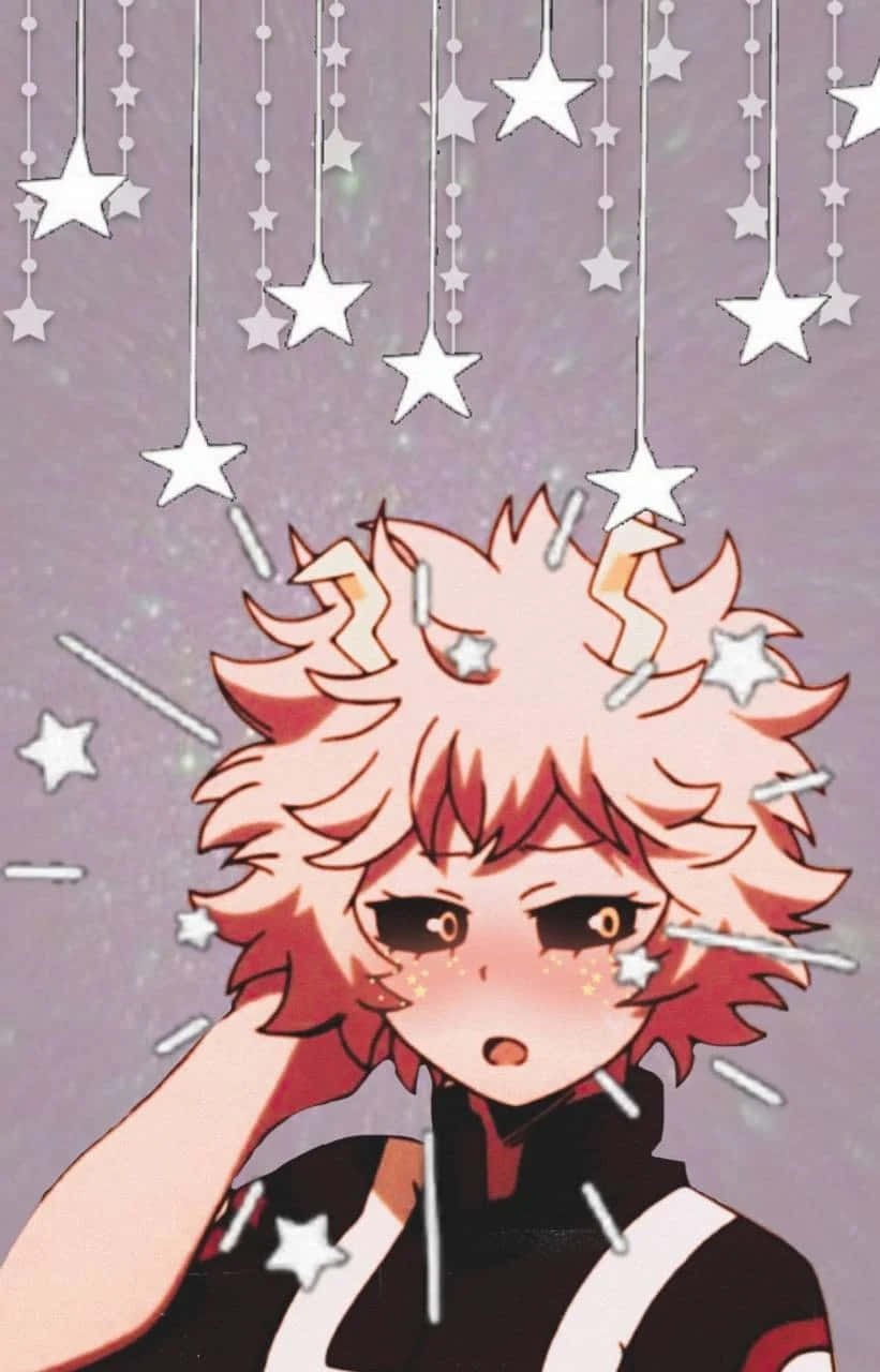 Download Mina Ashido With White Stars Digital Illustration Wallpaper