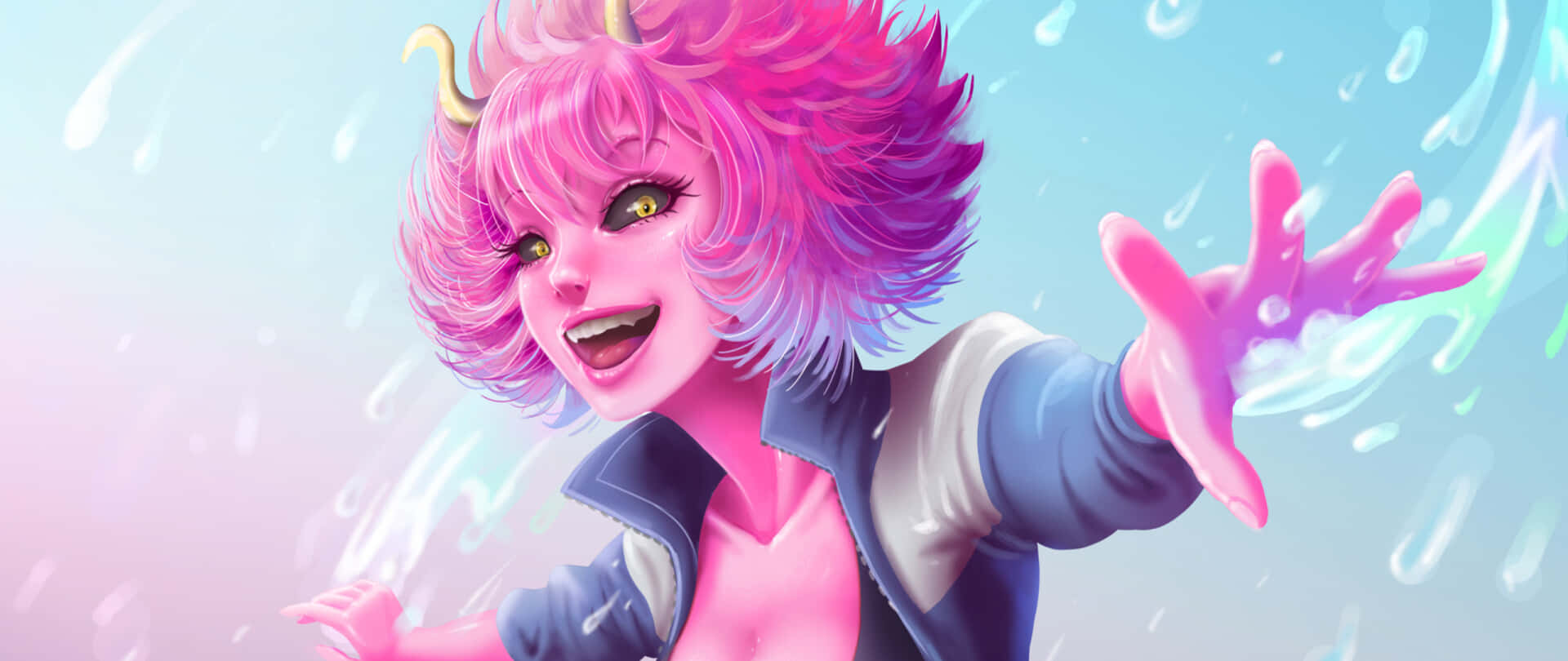 Download My Hero Academia Mina Ashido Digital Artwork Wallpaper