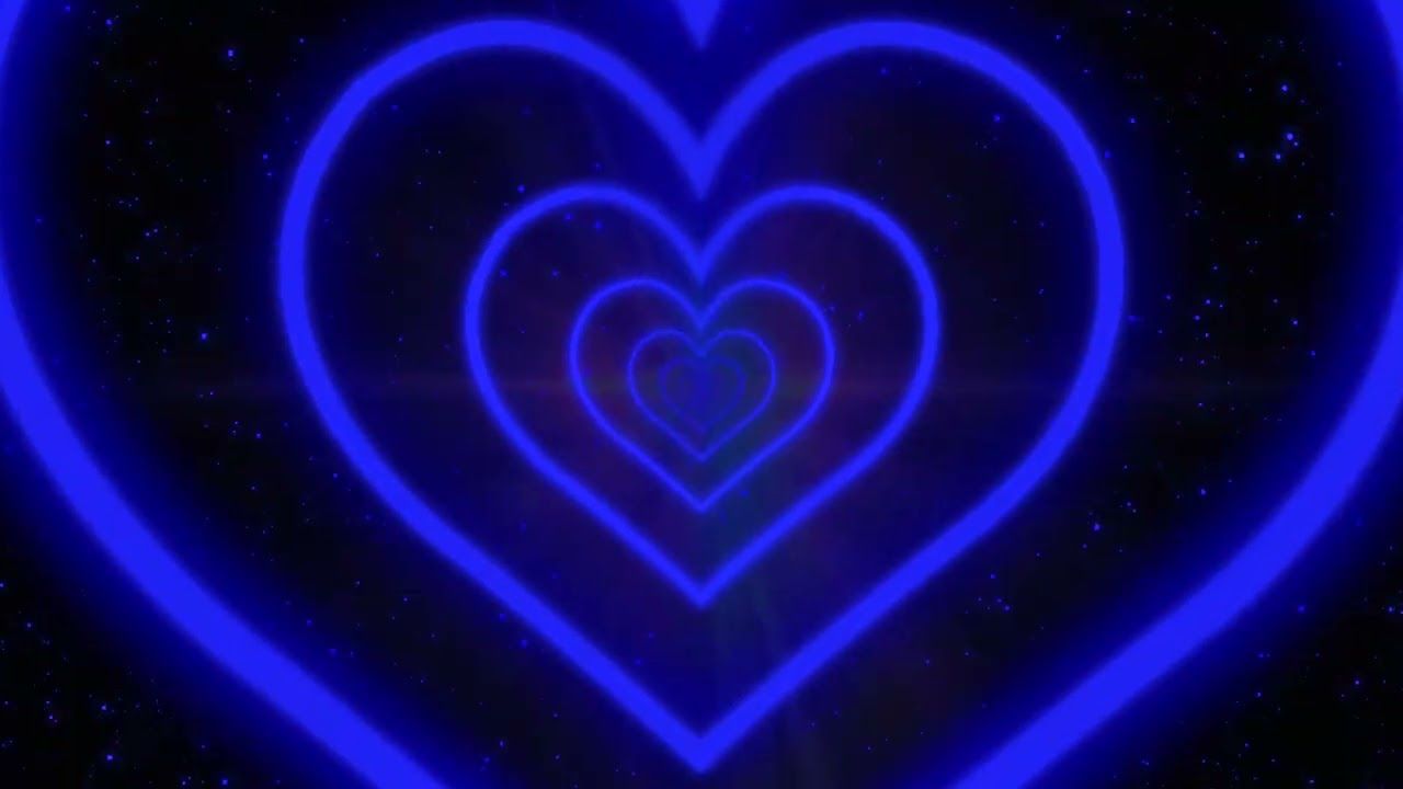 Free Neon blue Lights Love Heart Tunnel TikTok Trend Background. Beautiful heart image, Neon blue, Love heart