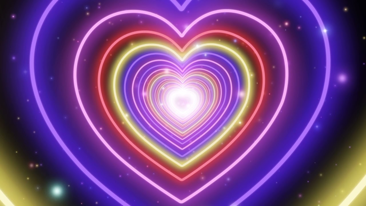 Neon lights Heart Tunnel Background neons HD 5 minutes