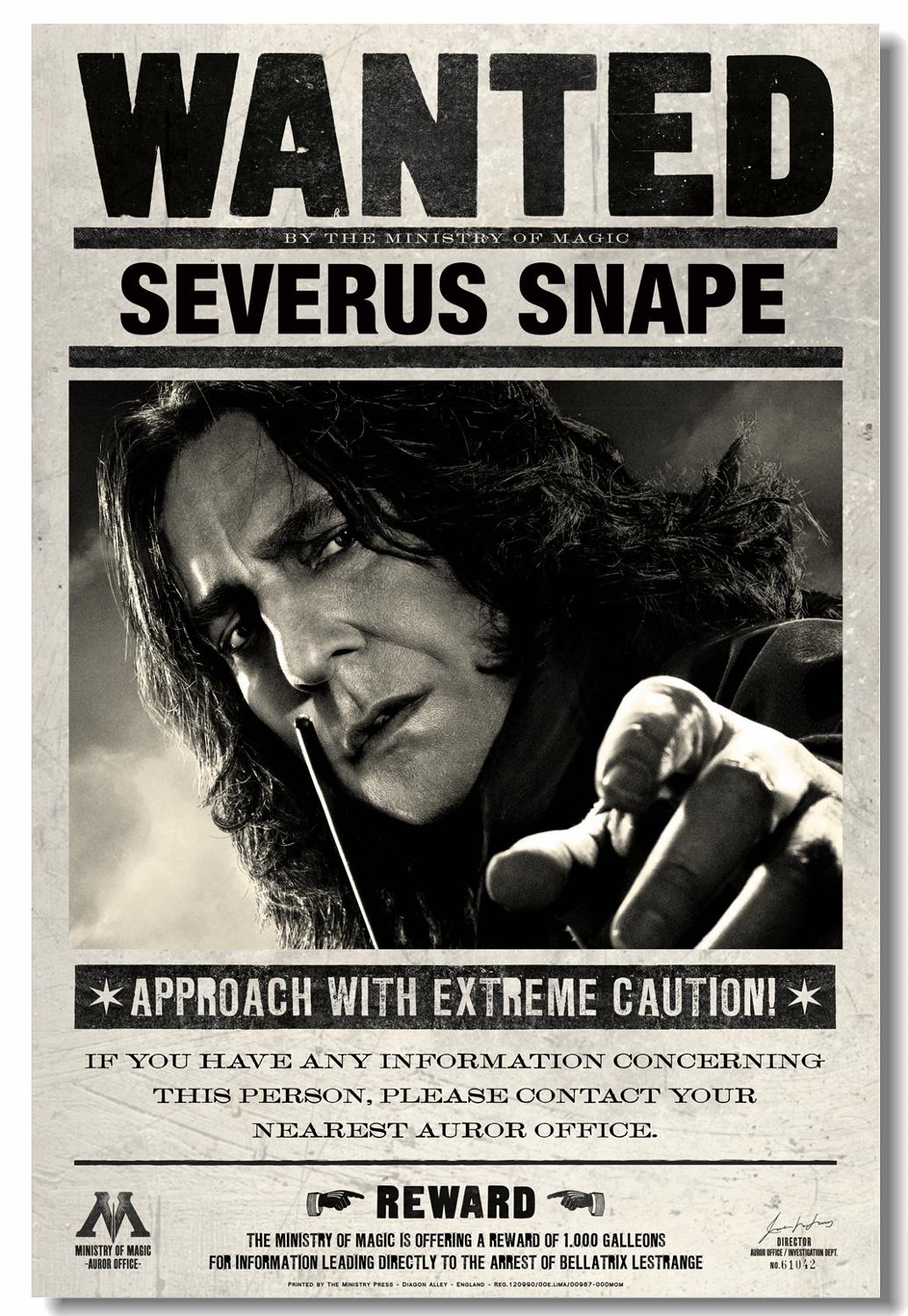 Custom Canvas Wall Prints Vintage Wanted Severus Snape Poster Bellatrix Lestrange Wall Stickers Daily Prophet Wallpaper # history & Review. AliExpress Seller Customized Art Store