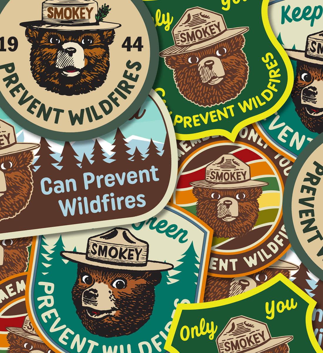 Smokey Bear Sticker Pack Great PNW