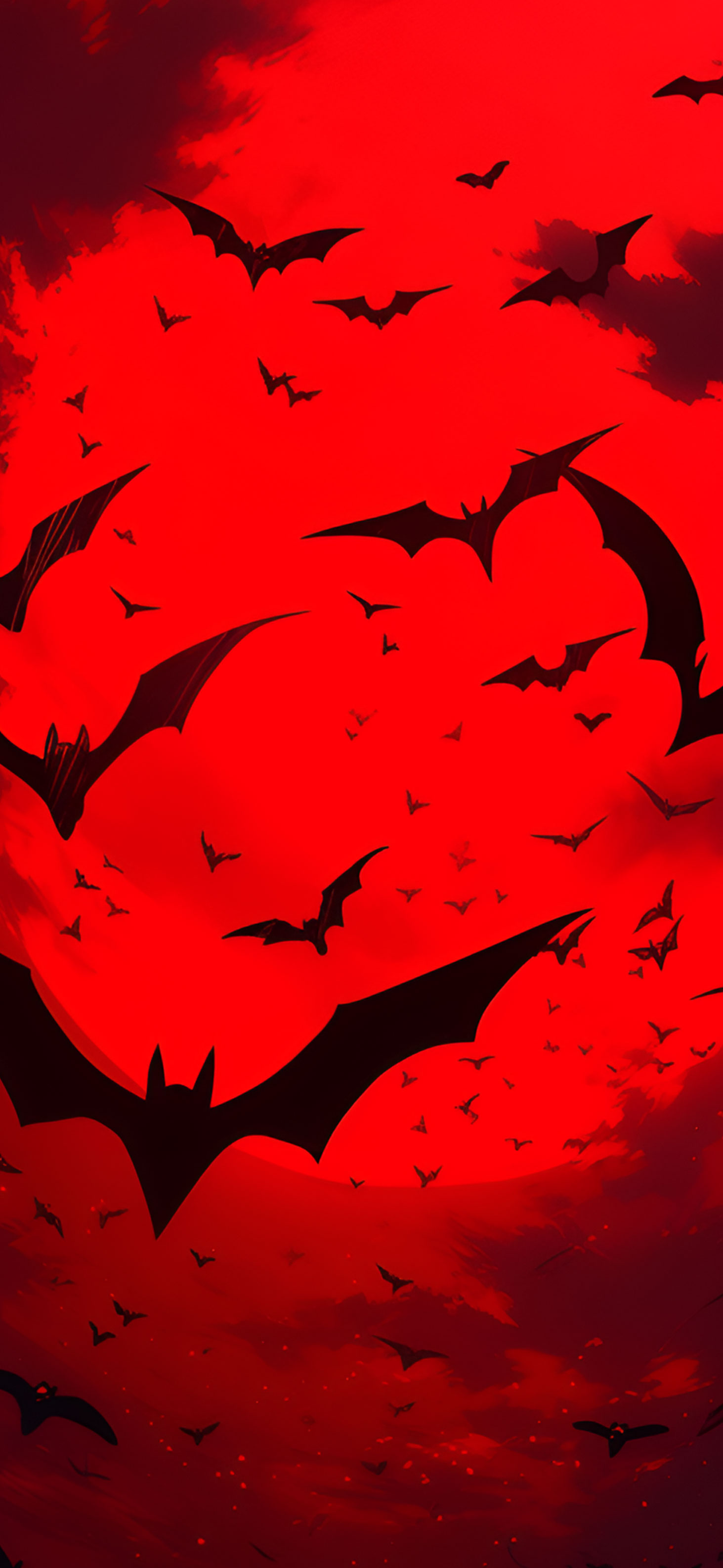 Bats in Red Sky Halloween Wallpaper Bats Wallpaper