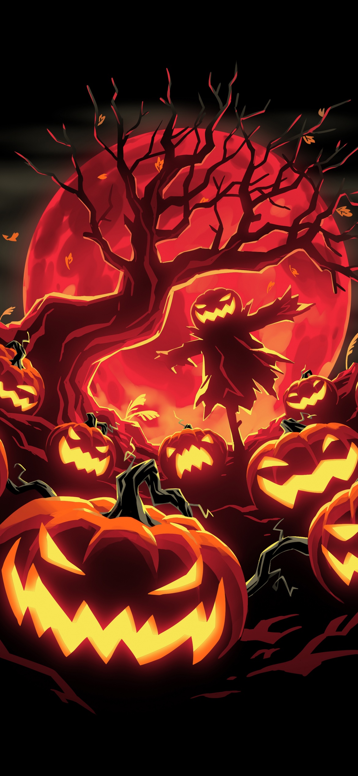 Halloween pumpkins Wallpaper 4K, Haunted, Scarecrow, 5K