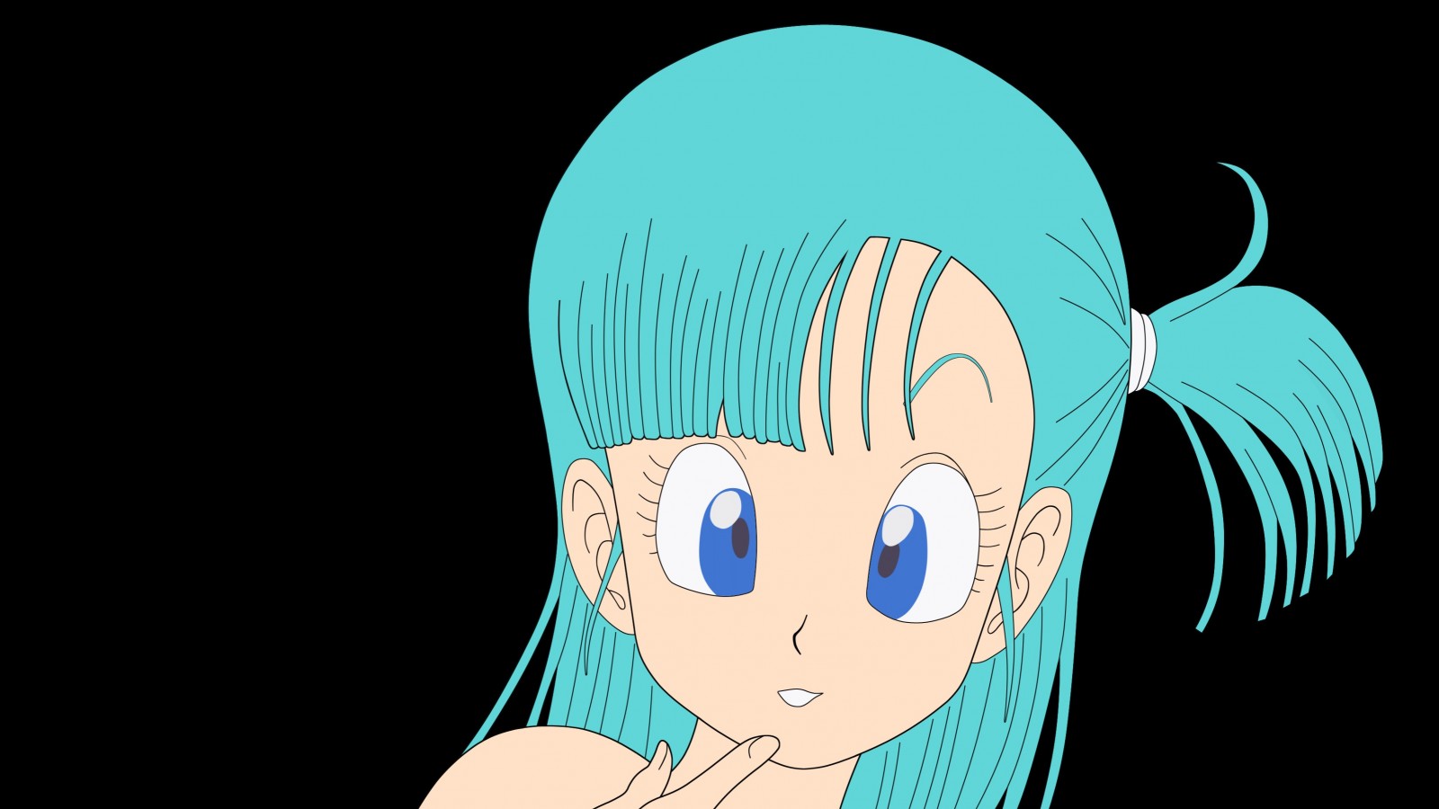 smiling, Bulma, Dragon Ball, Dragon Ball Z, cyan hair, cyanx900 Wallpaper