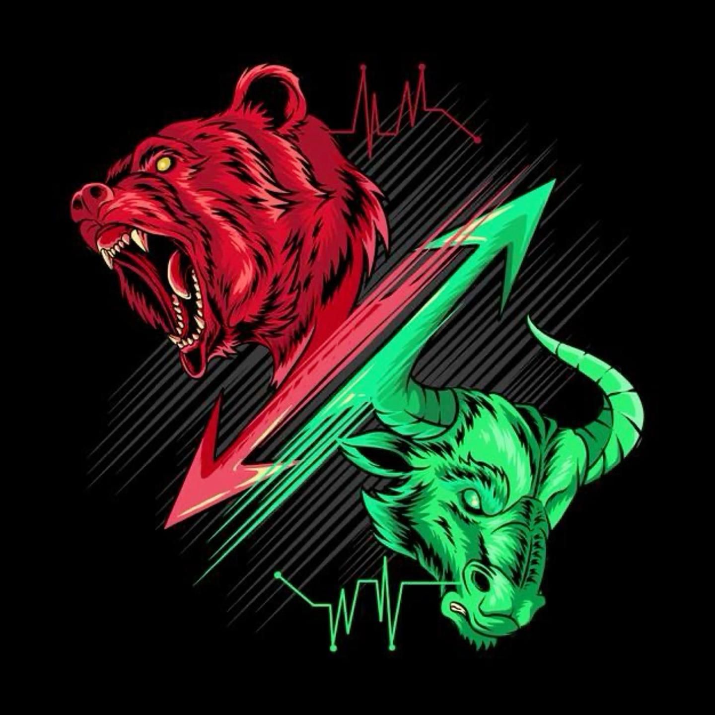 This image is copying bulish and barish signal #sharemarkt. Bear vs bull, Hand drawn arrows, Bullish and bearish logo