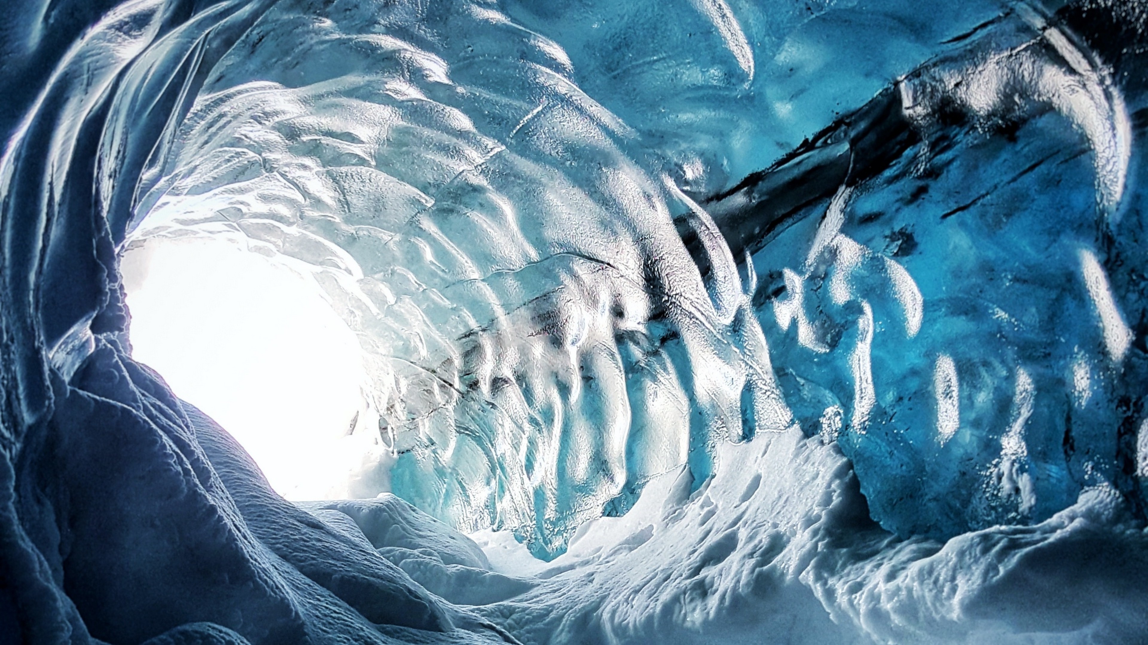 Iceland's ice cave HD Wallpaper 4K Ultra HD