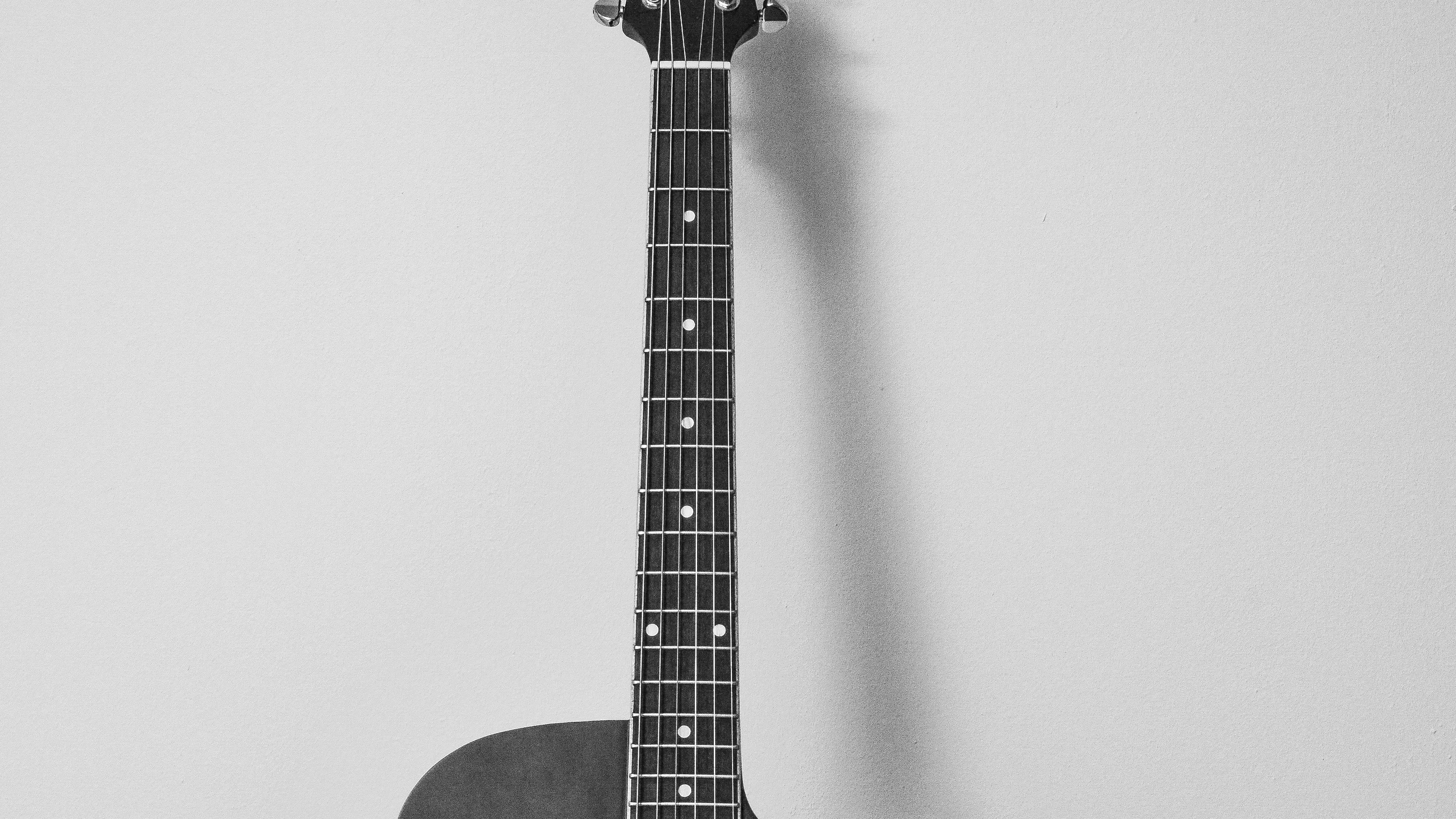 wallpaper for desktop, laptop. guitar art bw dark music song