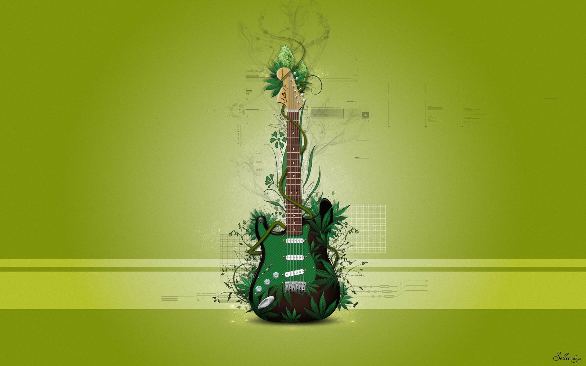 Music Guitar Creative Graphic Design Wallpaper