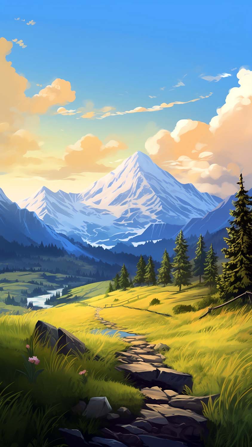 Landscape Snow Mountains iPhone Wallpaper 4K