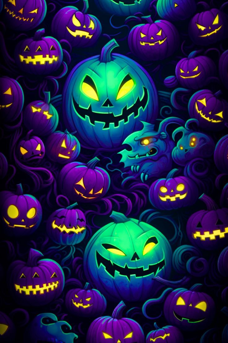 Captivating Halloween Jack O' Lanterns Wallpaper For Your Spooky Aesthetic. Halloween Wallpaper Cute, Halloween Wallpaper, Halloween Prints