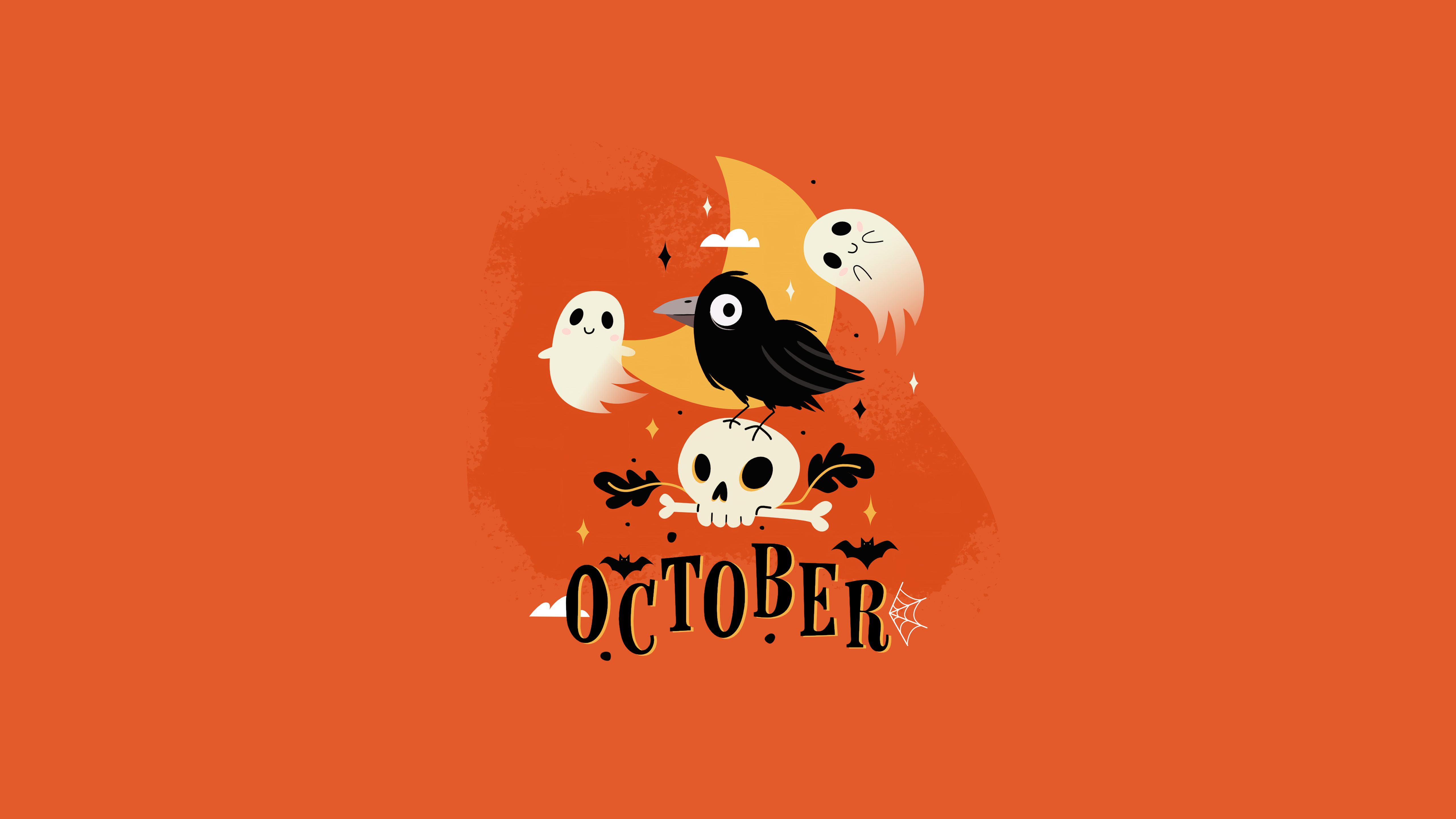 October Wallpaper 4K, Halloween background