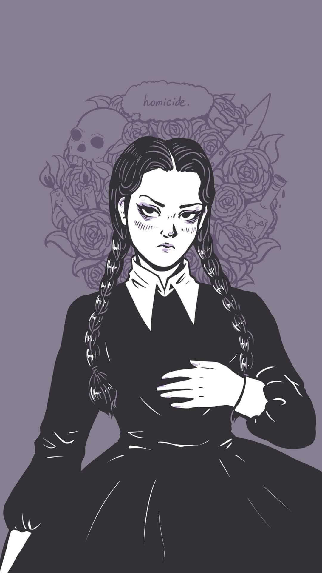 Wednesday Addams Wallpaper Discover more Addams Family, Anime, Halloween, Jenna Ortega, Th. Wednesday addams, Addams family cartoon, Avatar the last airbender art