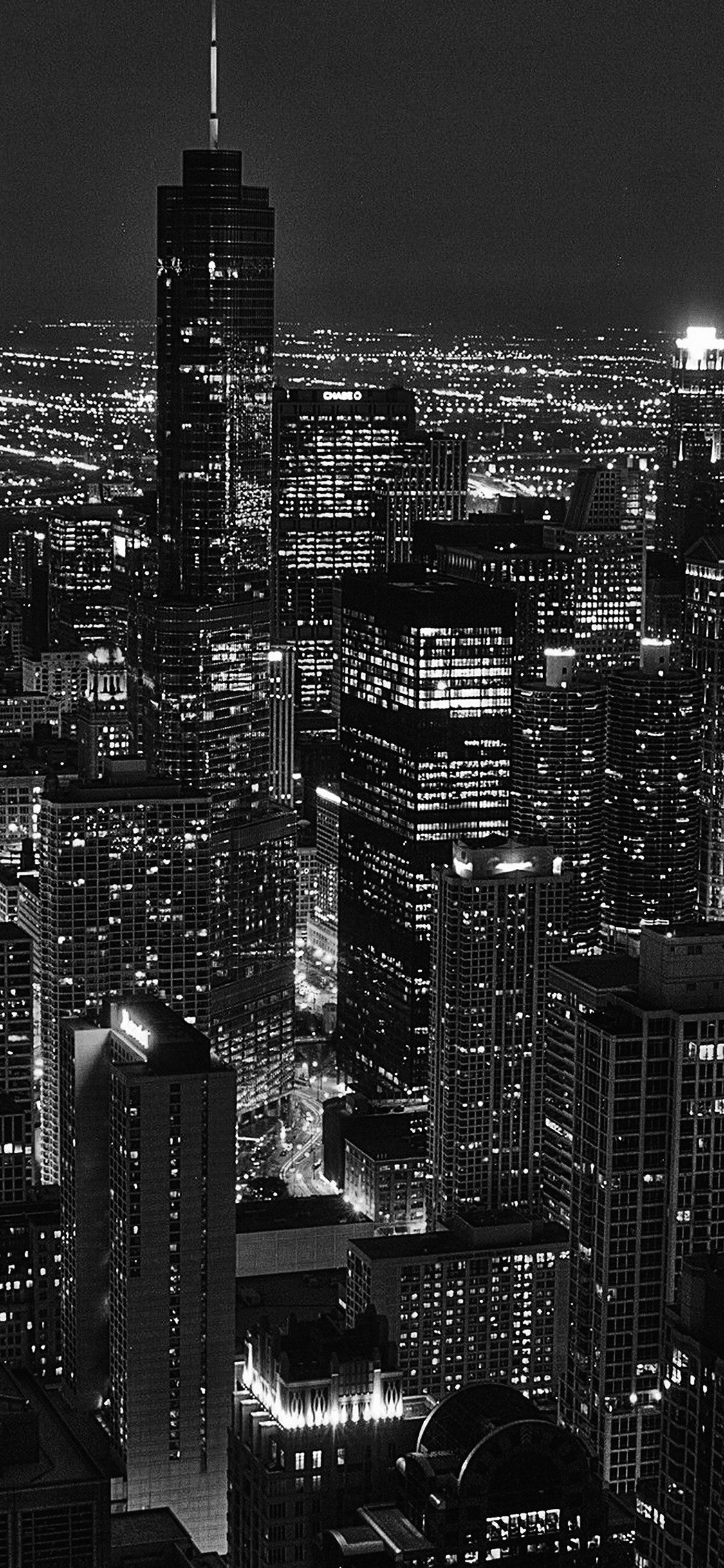 City view night dark iPhone X Wallpaper