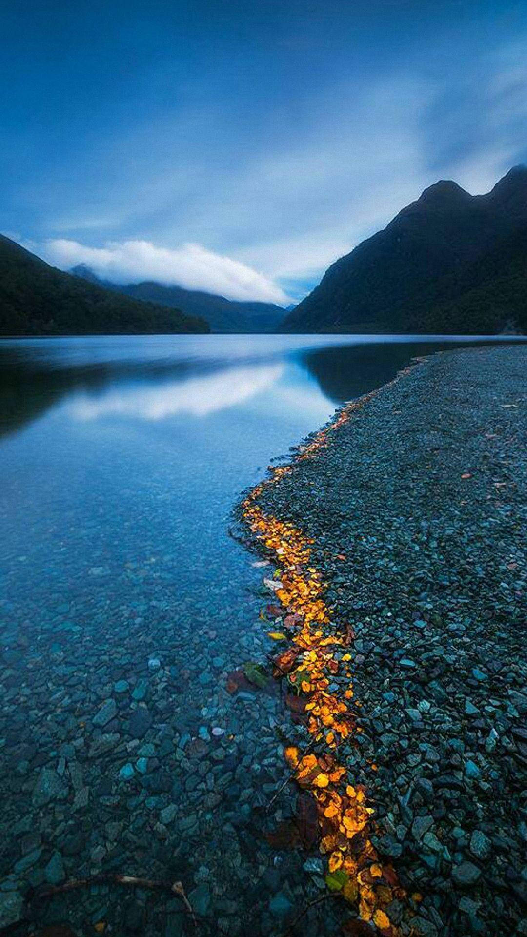 Download HD Nature Phone Pebbles Lake Wallpaper