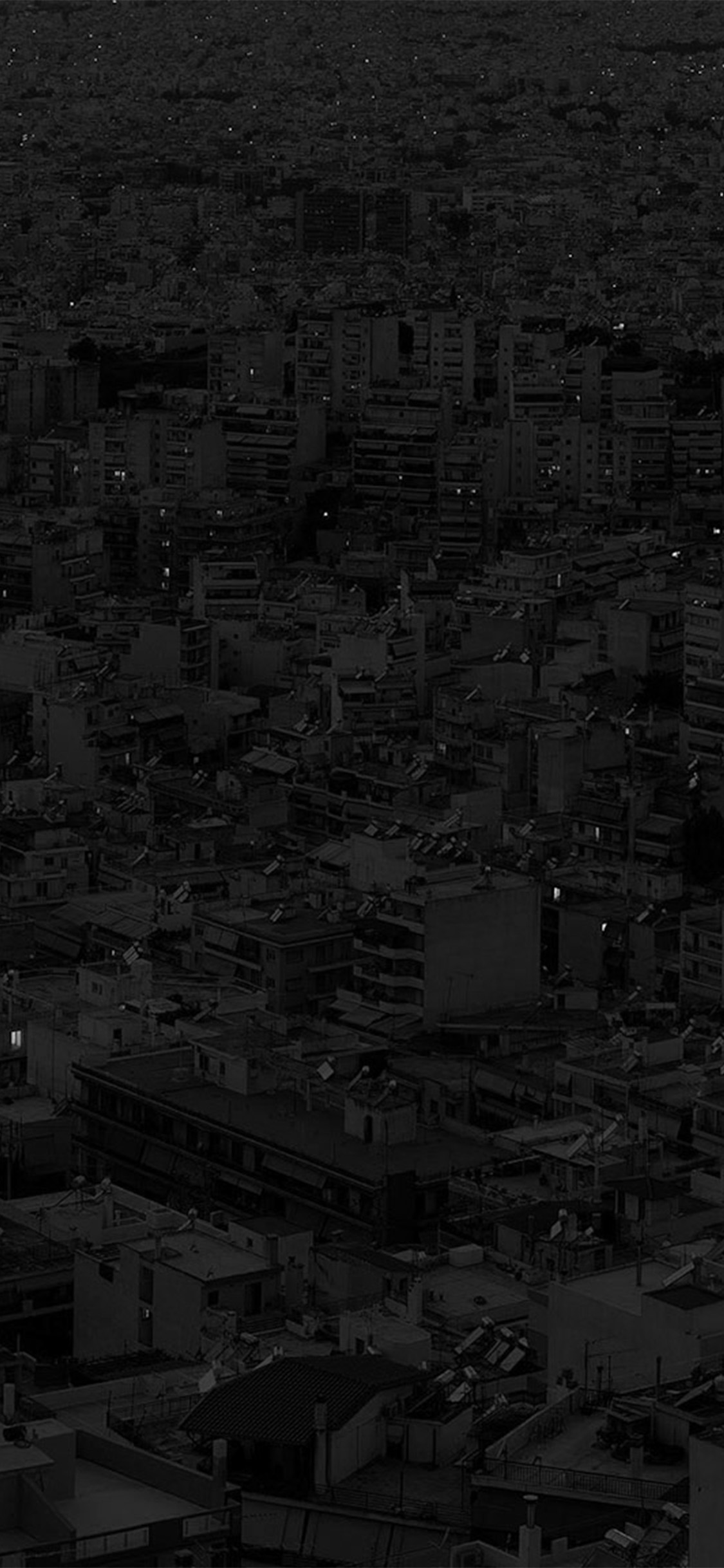 iPhone X wallpaper. dark city night art illustration bw