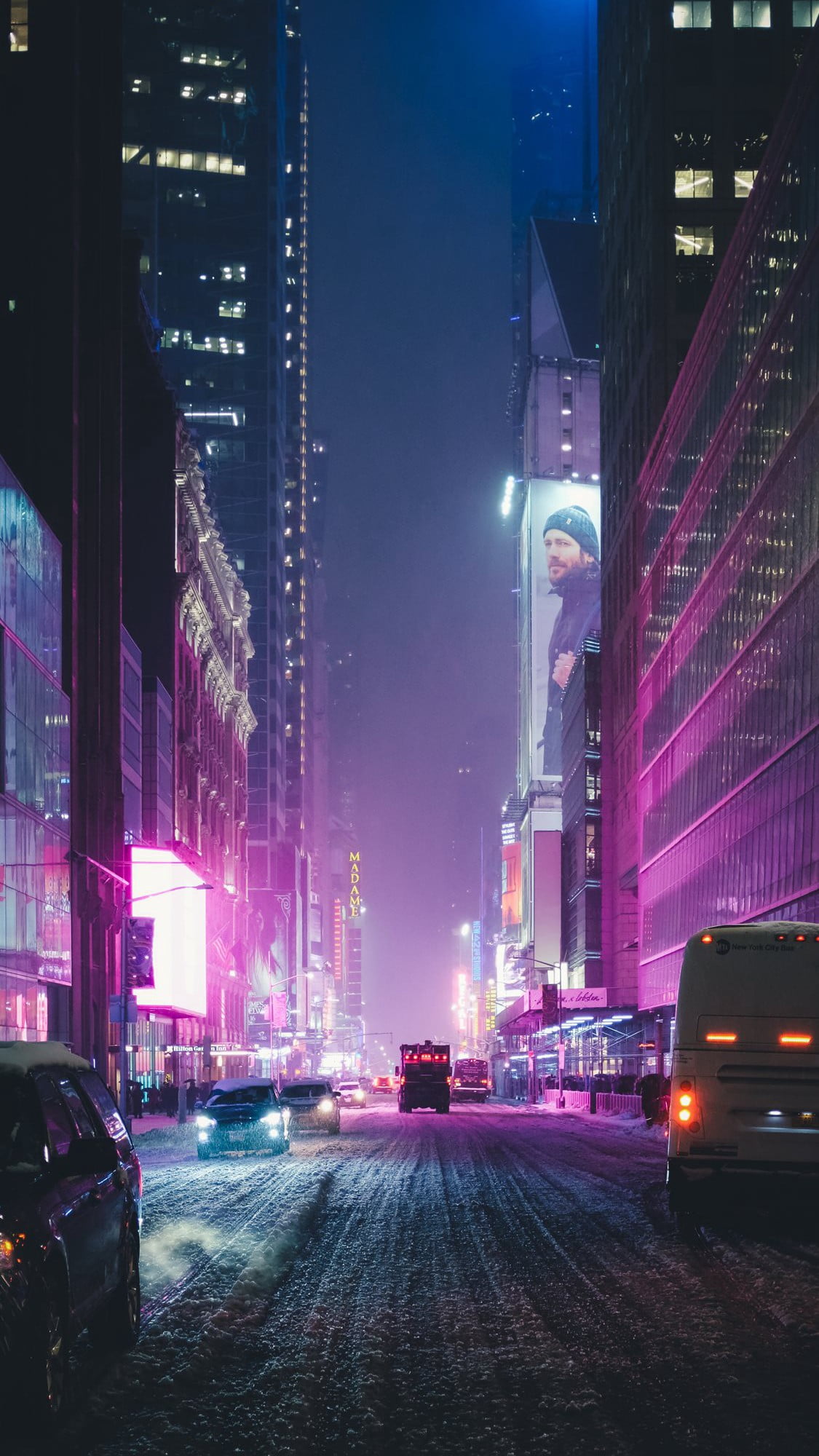 New York on a snowy night