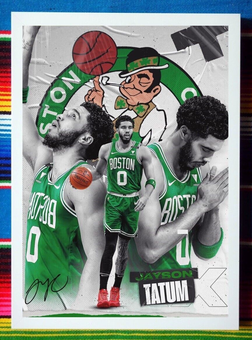 ✺Framed✺ BOSTON CELTICS NBA Basketball Poster JAYSON TATUM x 59.5cm