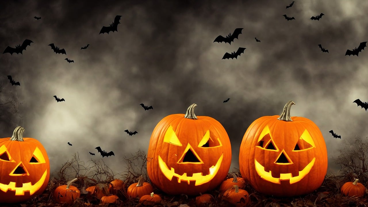 Halloween Pumpkins Bats