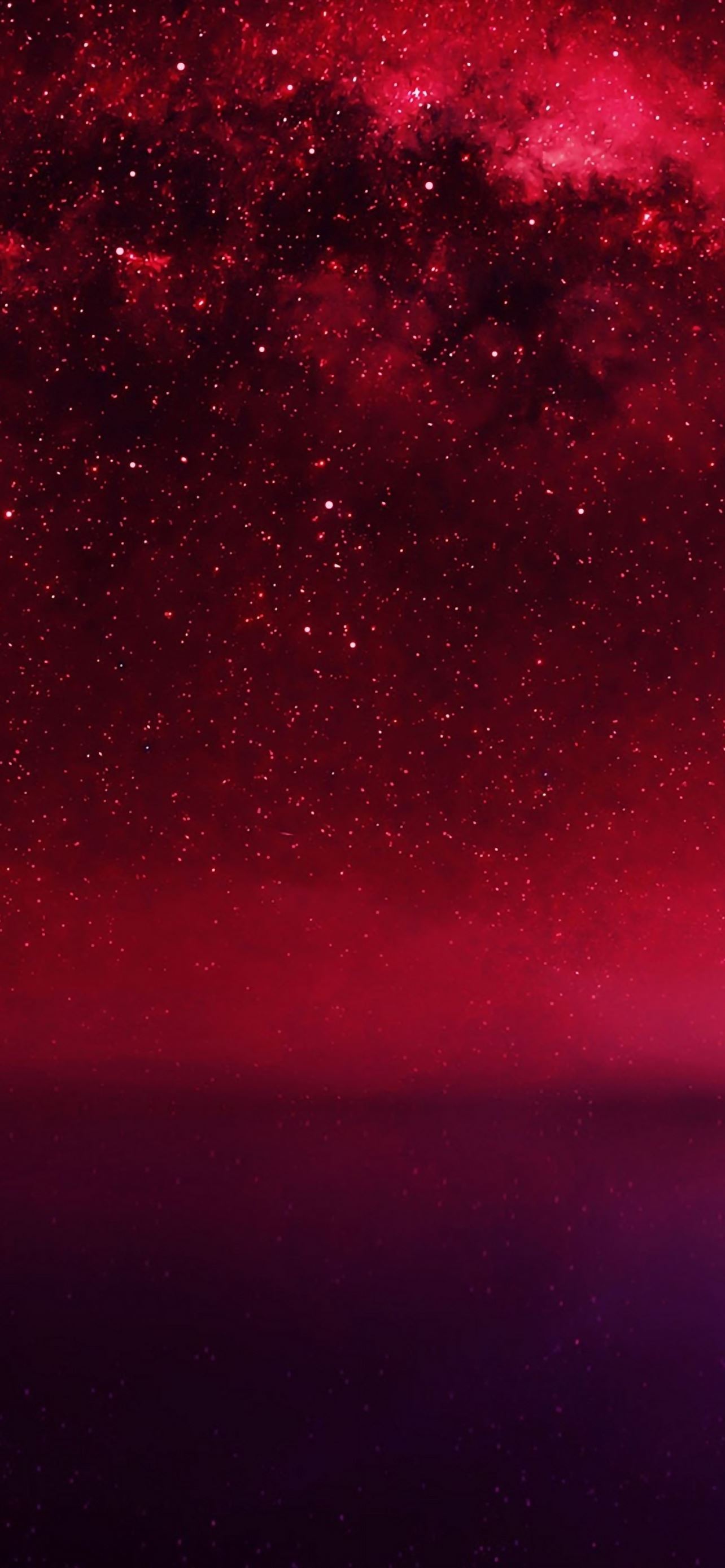 Cosmos Red Night Live Lake Starry Space iPhone Wallpaper Free Download