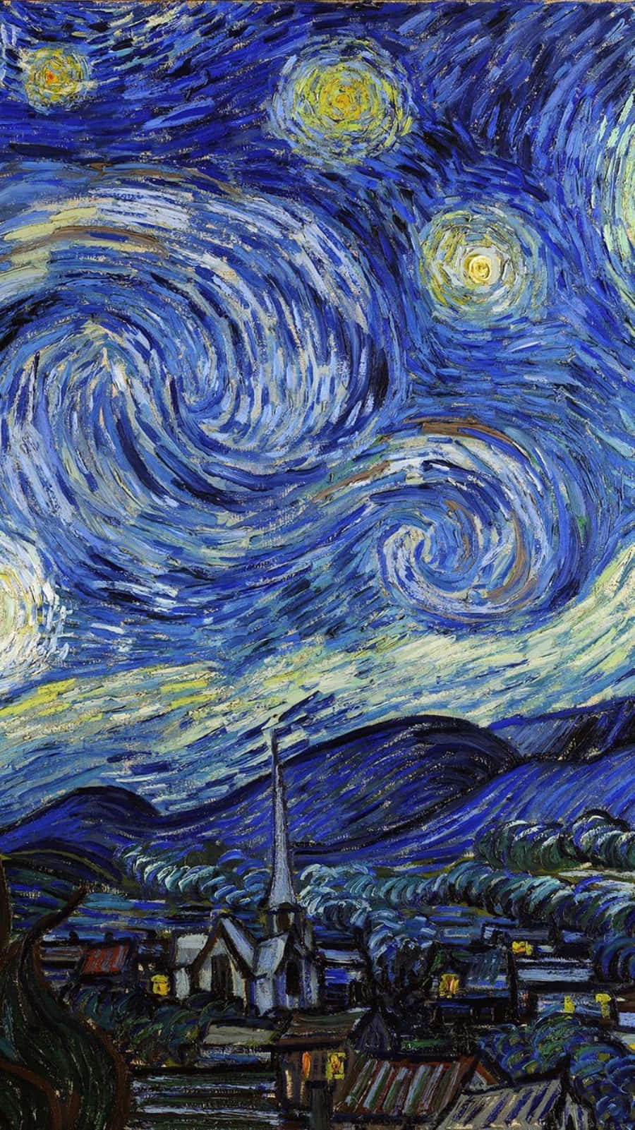 Download Starry Night By Vincent Van Gogh iPhone Classic Wallpaper