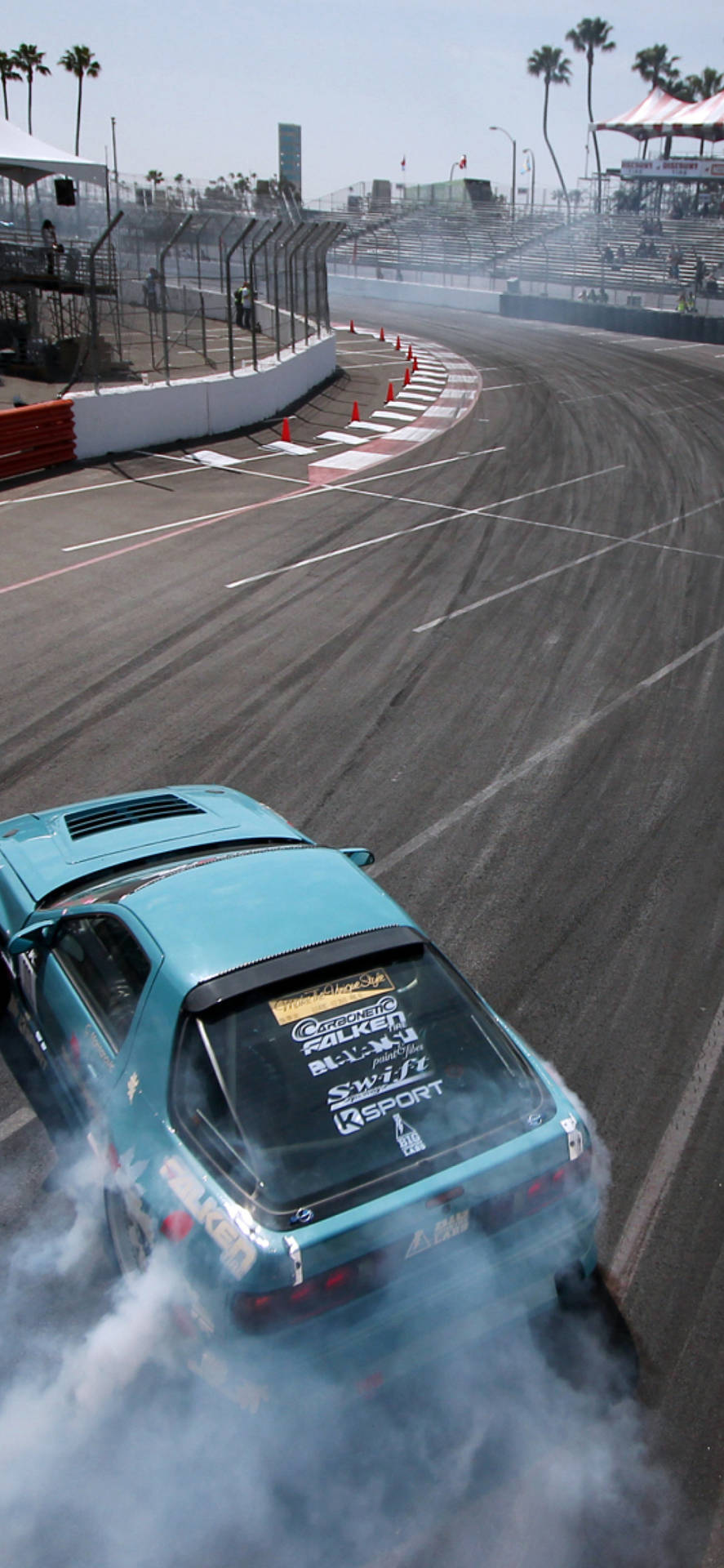 blue car is drifting Wallpaper