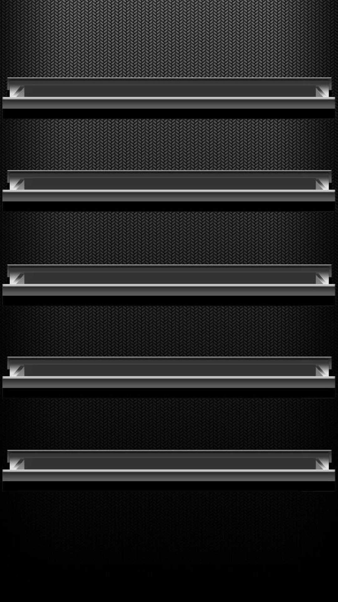 Phone Black Wallpaper With Shelves