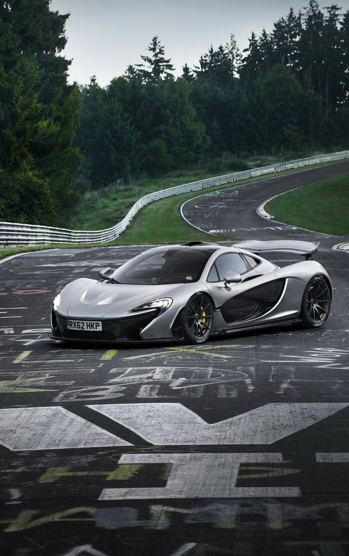 Download White Sportscar Drifting Course McLaren iPhone Wallpaper