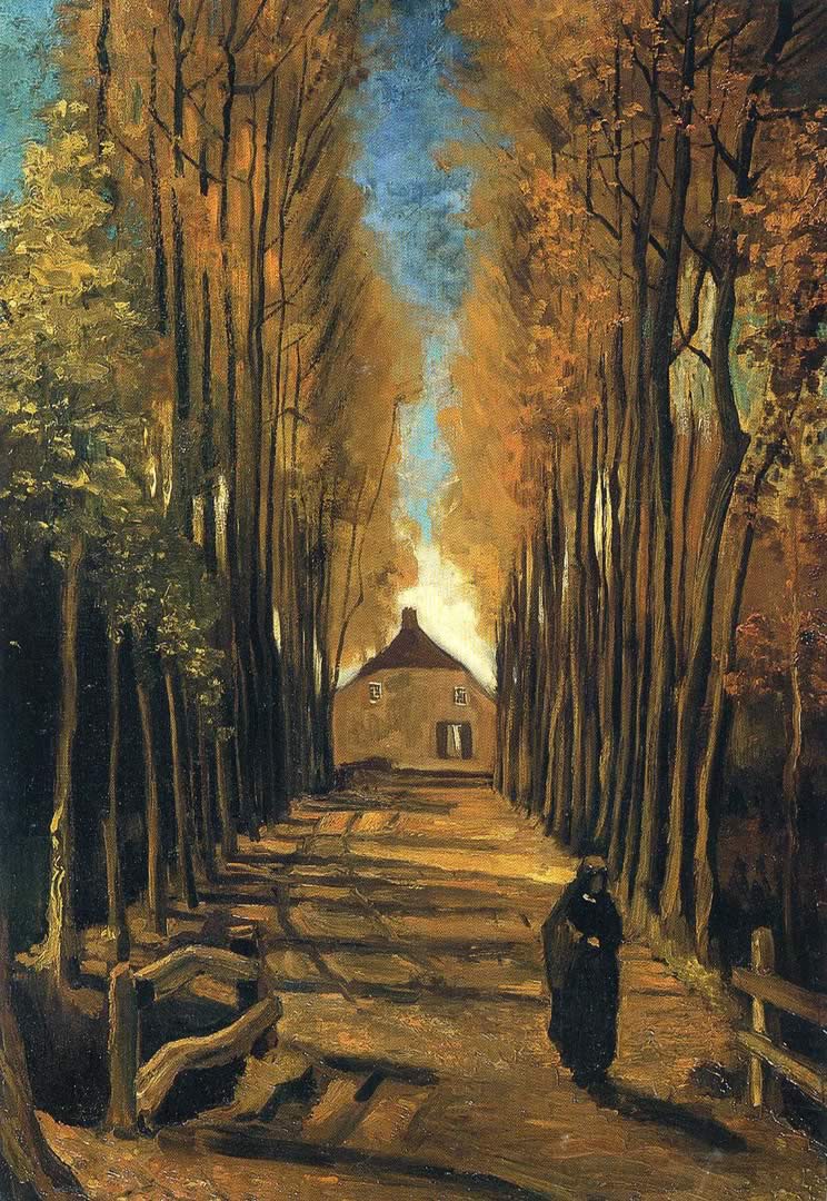 Avenue Of Poplars At Sunset Van Gogh Wallpaper Image