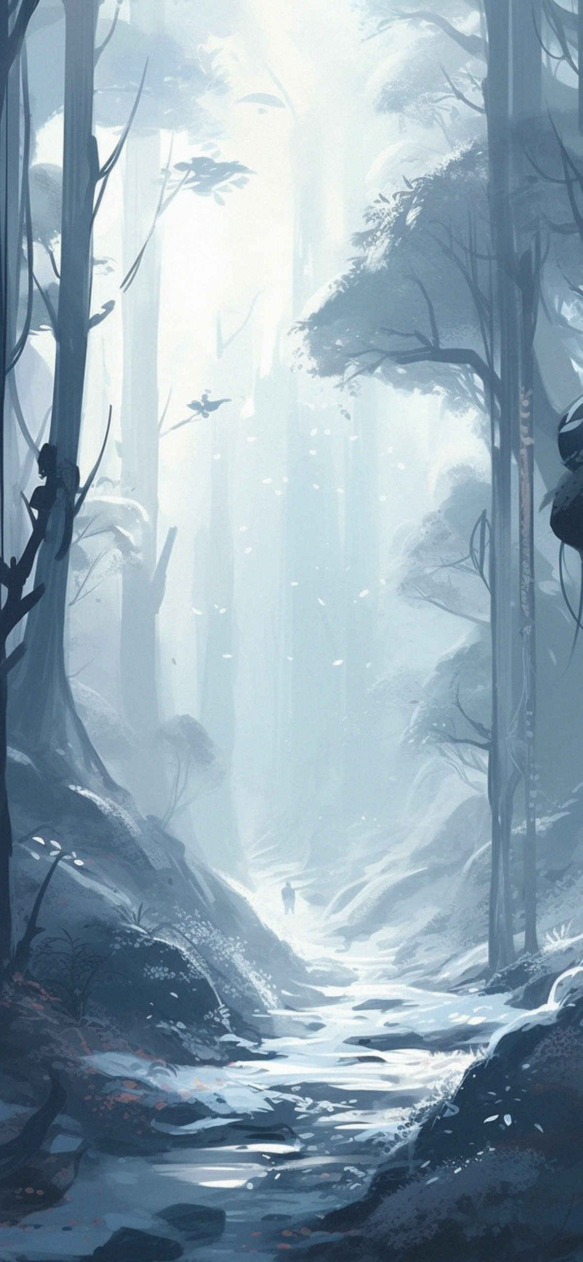 Snow Covered Forest Anime Wallpaper Winter Wallpaper