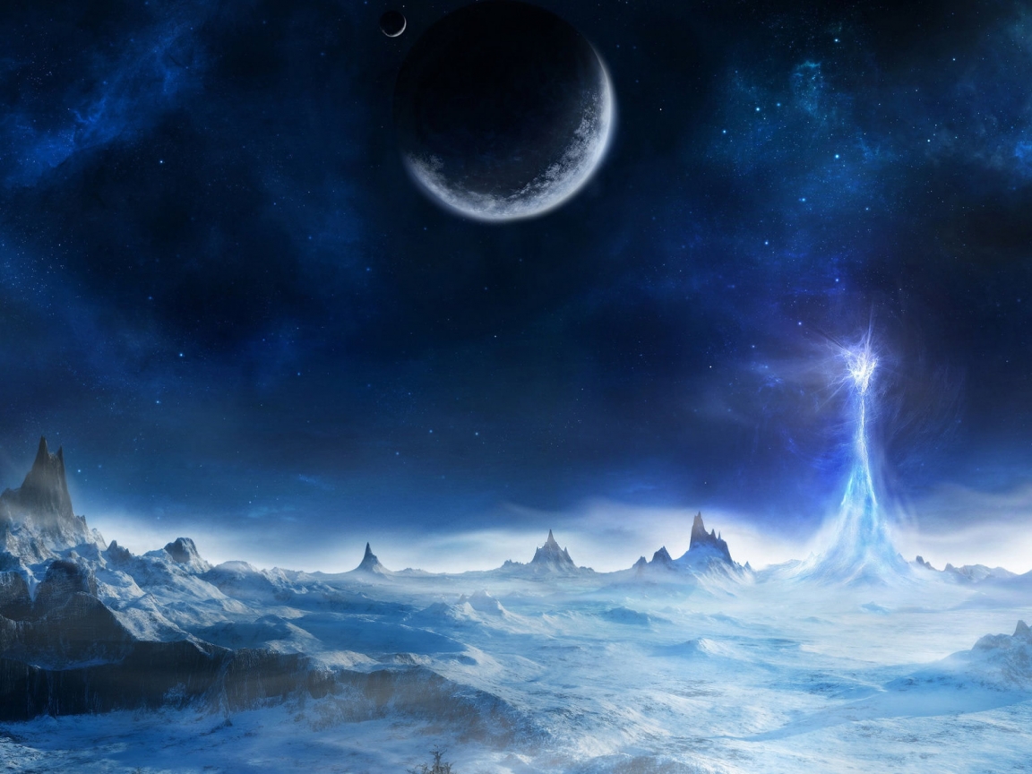 Fantasy winter night 1152 x 864 Wallpaper