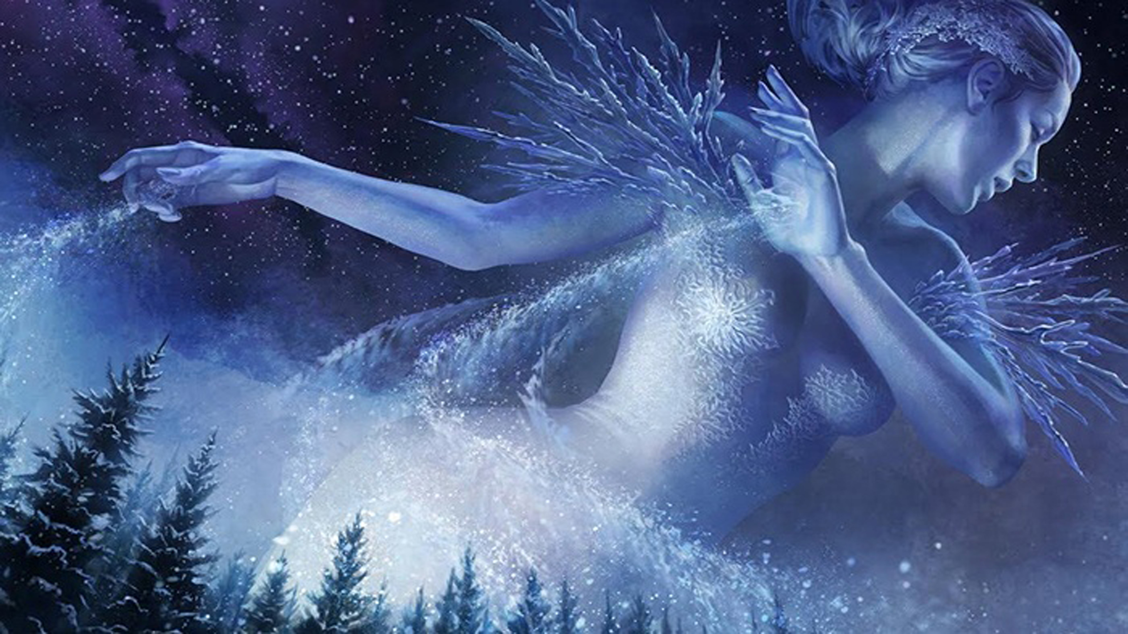 Ice Queen Winter Landscape Fantasy Art 4k Ultra HD Desktop Wallpaper For Computers Laptop Tablet And Mobile Phones 3840x2160, Wallpaper13.com
